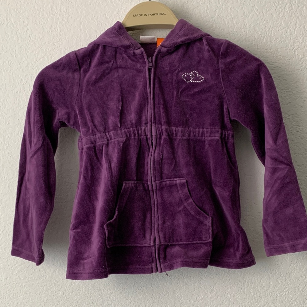 Sonoma Kids Dark Purple Hoodie with Heart Embellishment